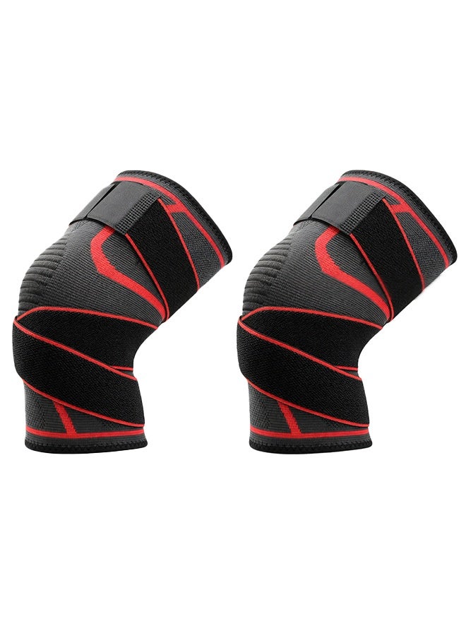 MANBO Adjustable Knee Brace with Support & Compression Straps (Pair) - Image 1